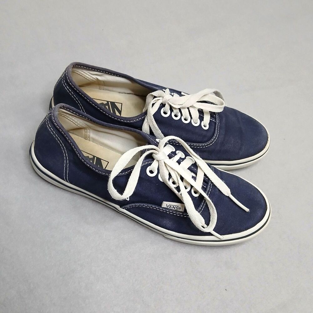 Vans Authentic Lo Pro Navy Blue Canvas Low Top Sneakers Shoes Mens 5 Womens 6.5